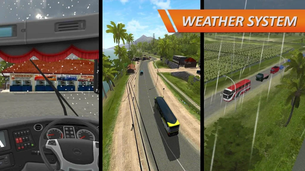 Bus Simulator Indonesia Apk-Features stunning weather system